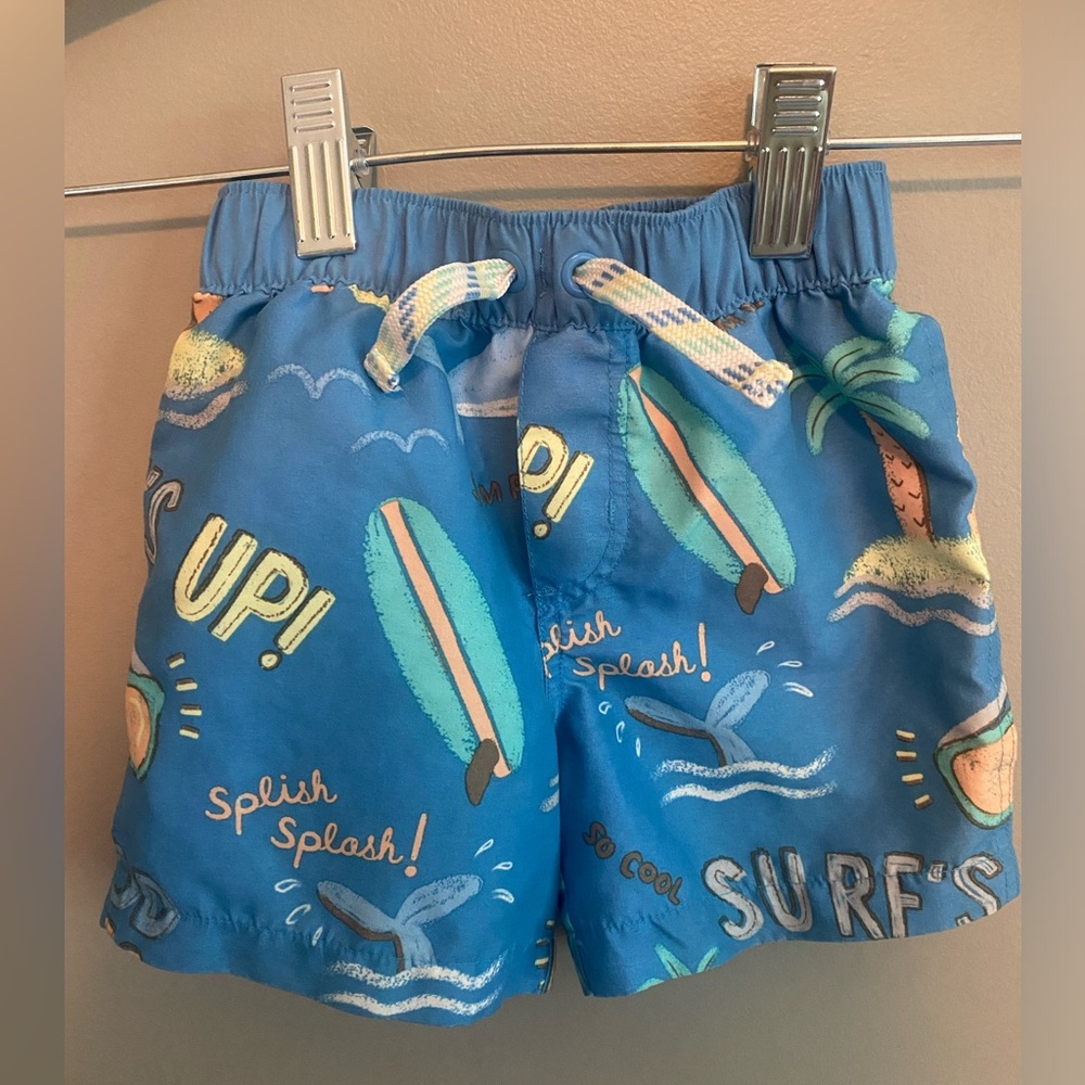 Carters brand infant boys swim trunks surf beach theme